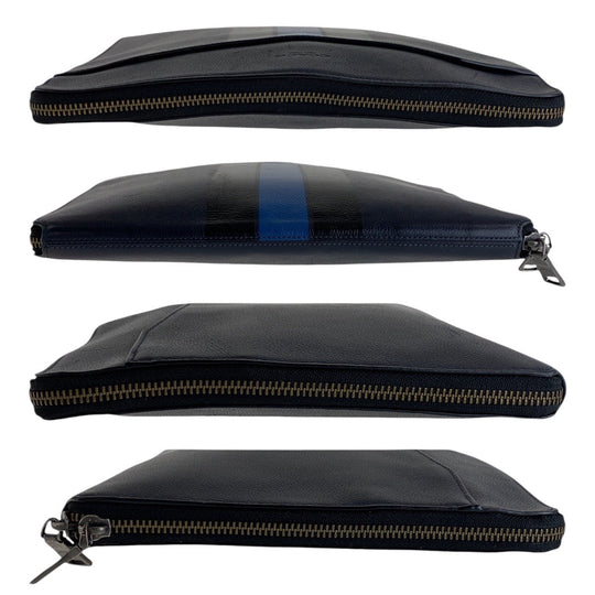 COACH Clutch bag leather Navy