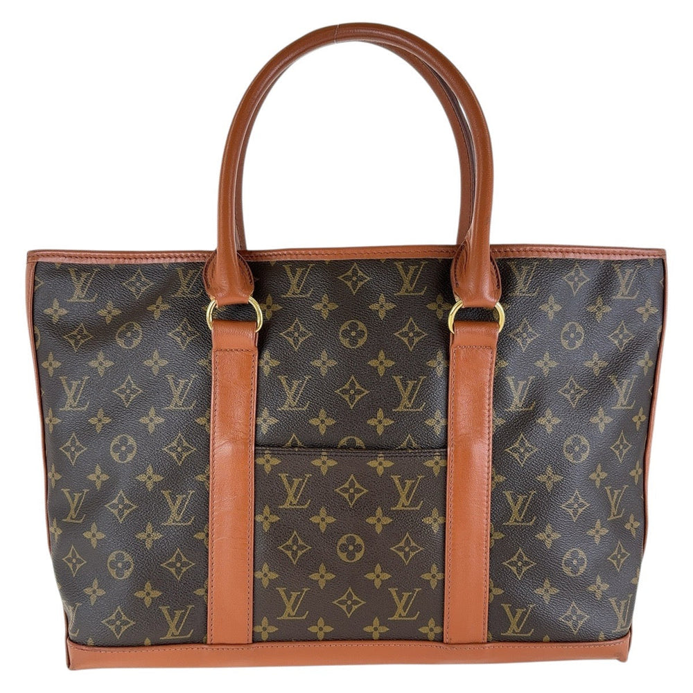 LOUIS VUITTON Tote Bag M42420 PVC, Leather Brown Gold Metal Tote Bag Shoulder Bag Unisex Monogram Weekend GM Women Used Authentic