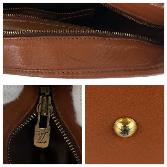 LOUIS VUITTON Tote Bag M42420 PVC, Leather Brown Gold Metal Tote Bag Shoulder Bag Unisex Monogram Weekend GM Women Used Authentic