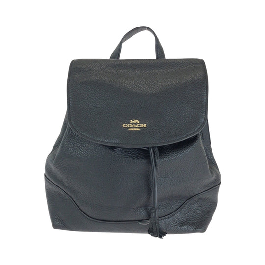 COACH Backpack F72645 leather black Backpack Backpack logo Women Used Authentic