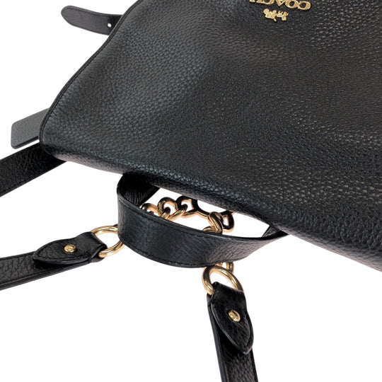 COACH Backpack F72645 leather black Backpack Backpack logo Women Used Authentic