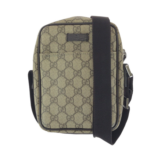 GUCCI Shoulder Bag 122754 GG Supreme canvas, leather Brown Silver Metal Shoulder Bag Pochette Unisex Women Used Authentic