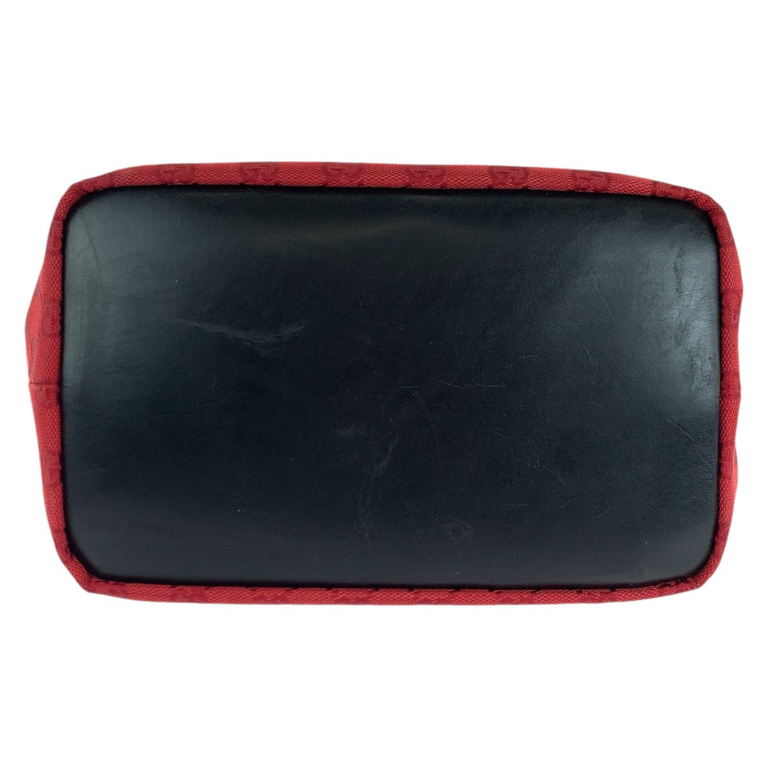 GUCCI Shoulder Bag 000 0531 GG canvas, leather Red black Bamboo Women Used Authentic