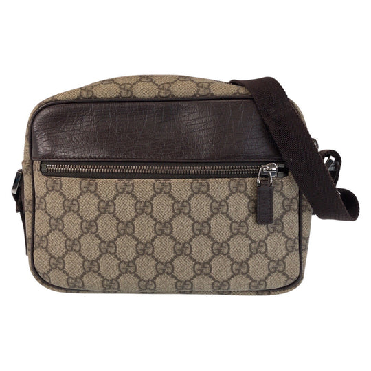GUCCI Shoulder Bag 114291 GG Supreme canvas, leather Brown Crossbody Shoulder Bag Women Used Authentic