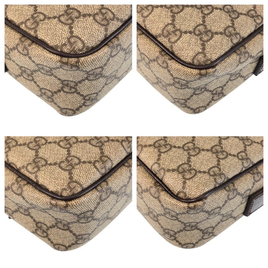 GUCCI Shoulder Bag 114291 GG Supreme canvas, leather Brown Crossbody Shoulder Bag Women Used Authentic