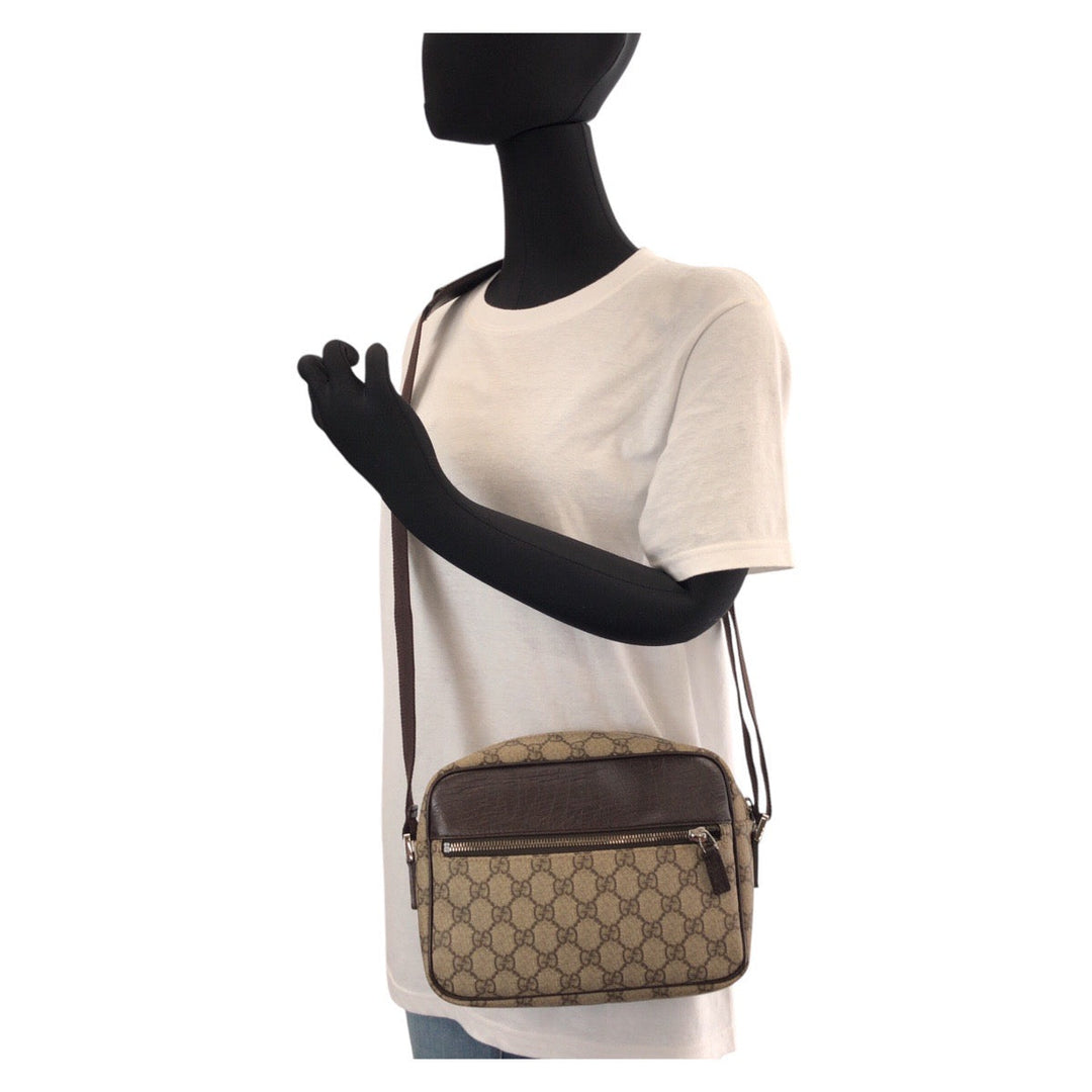 GUCCI Shoulder Bag 114291 GG Supreme canvas, leather Brown Crossbody Shoulder Bag Women Used Authentic