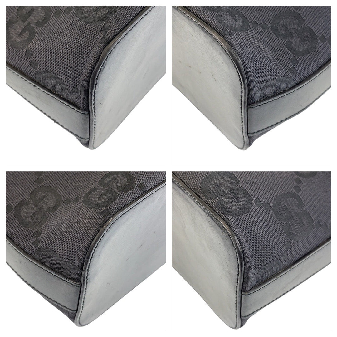 GUCCI Shoulder Bag 001 3814 GG canvas, leather black Shoulder Bag Women Used Authentic