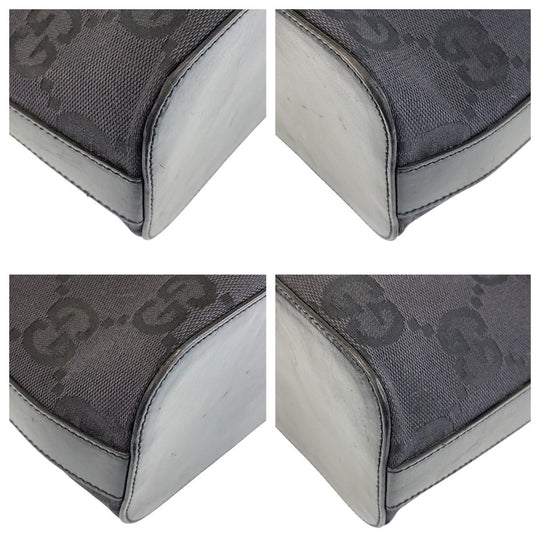 GUCCI Shoulder Bag 001 3814 GG canvas, leather black Shoulder Bag Women Used Authentic