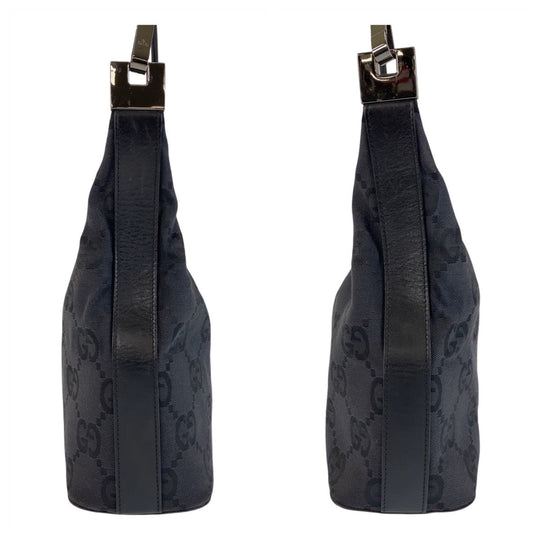 GUCCI Shoulder Bag 001 3814 GG canvas, leather black Shoulder Bag Women Used Authentic