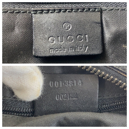 GUCCI Shoulder Bag 001 3814 GG canvas, leather black Shoulder Bag Women Used Authentic