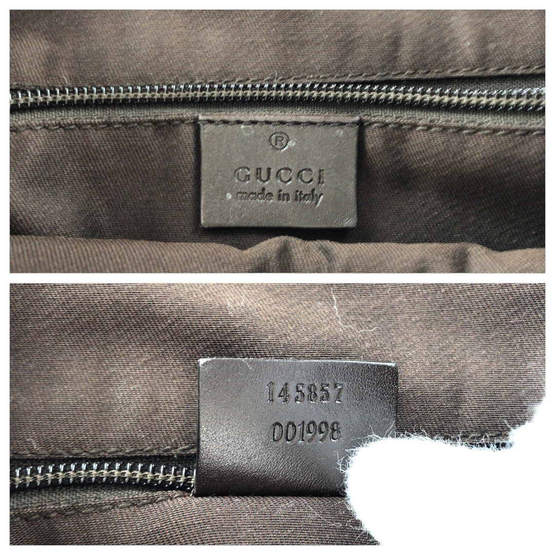 GUCCI Shoulder Bag 145857 GG canvas, leather Brown beige Shoulder Bag pochette Women Used Authentic