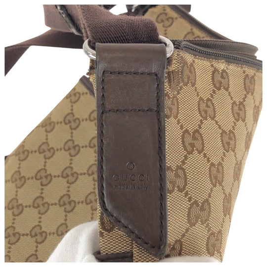 GUCCI Shoulder Bag 145857 GG canvas, leather Brown beige Shoulder Bag pochette Women Used Authentic