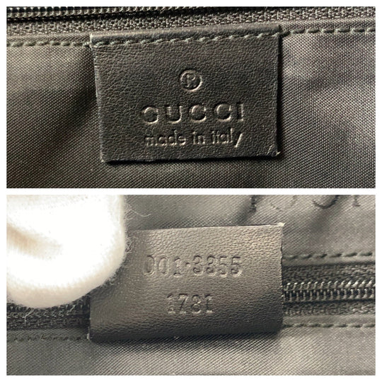 GUCCI Shoulder Bag 001 3355 leather black Shoulder Bag Jackie Women Used Authentic