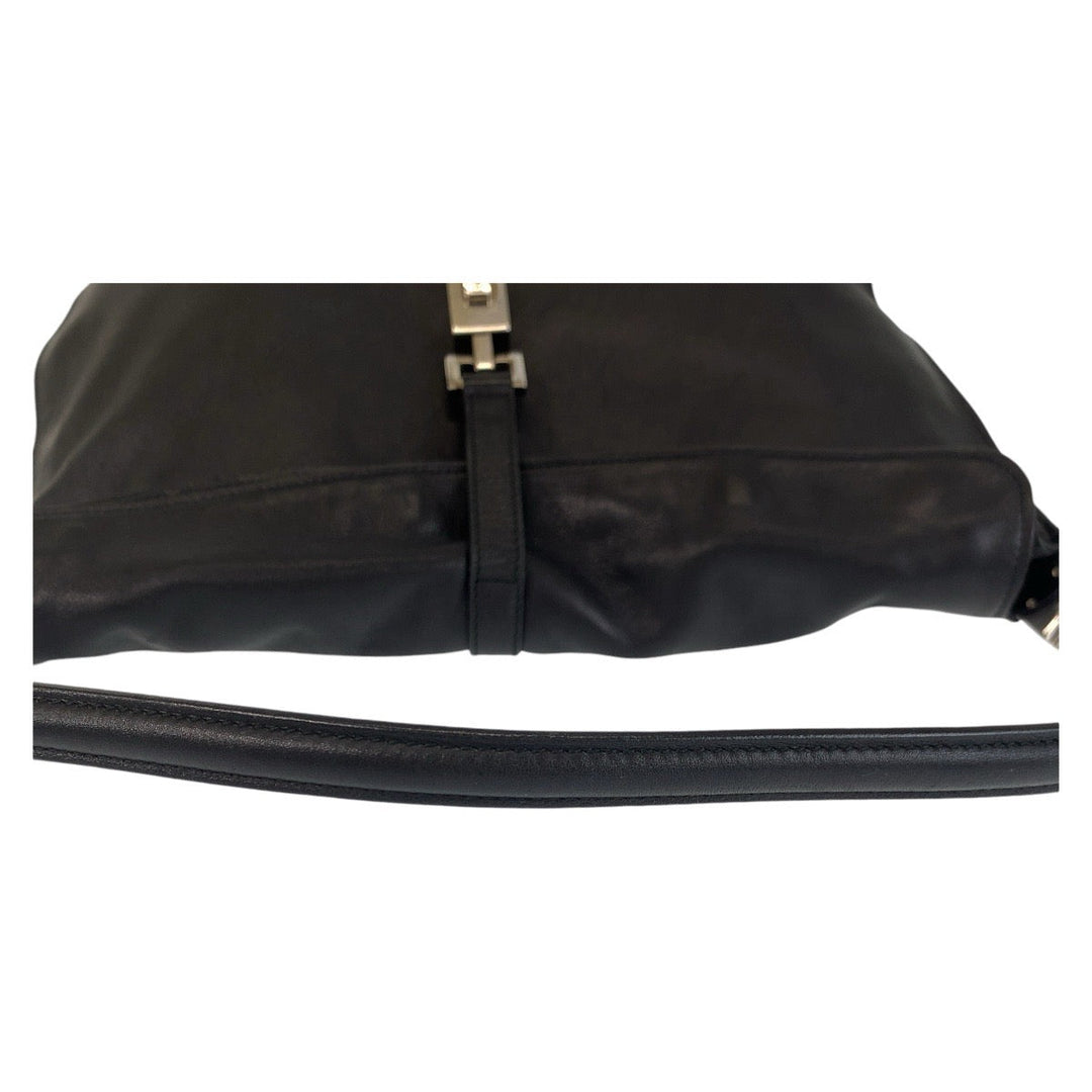 GUCCI Shoulder Bag 001 3355 leather black Shoulder Bag Jackie Women Used Authentic