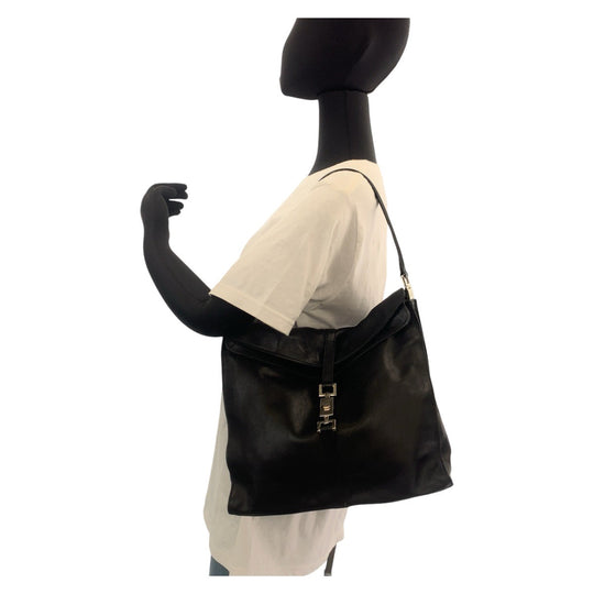 GUCCI Shoulder Bag 001 3355 leather black Shoulder Bag Jackie Women Used Authentic