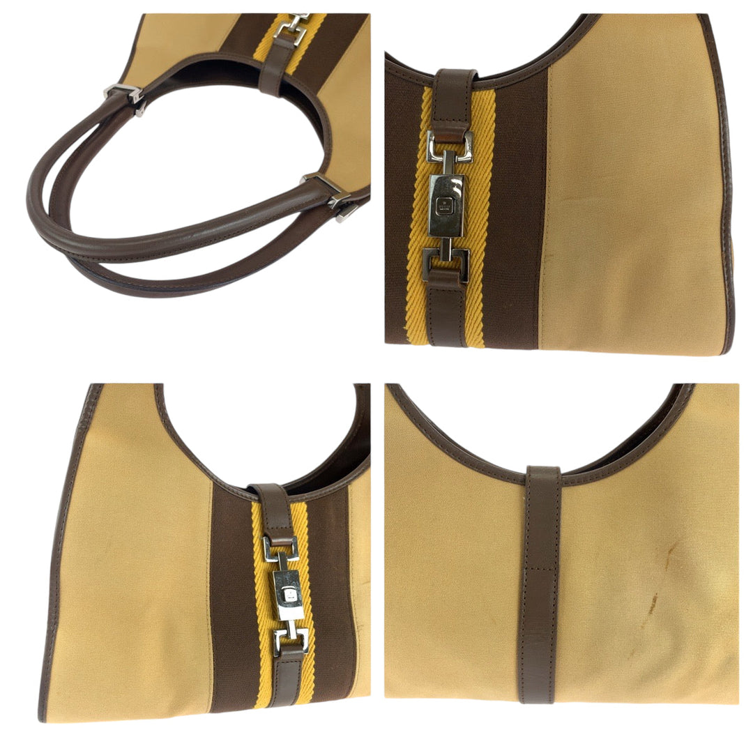 GUCCI Shoulder Bag 002 1067 GG canvas Brown One Shoulder Bag Jackie Women Used Authentic
