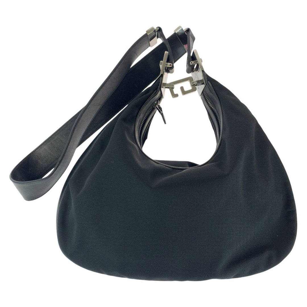 GUCCI Shoulder Bag 001 3315 Canvas, Leather BlackSilverMetal Shoulder Bag handbag Women Used Authentic