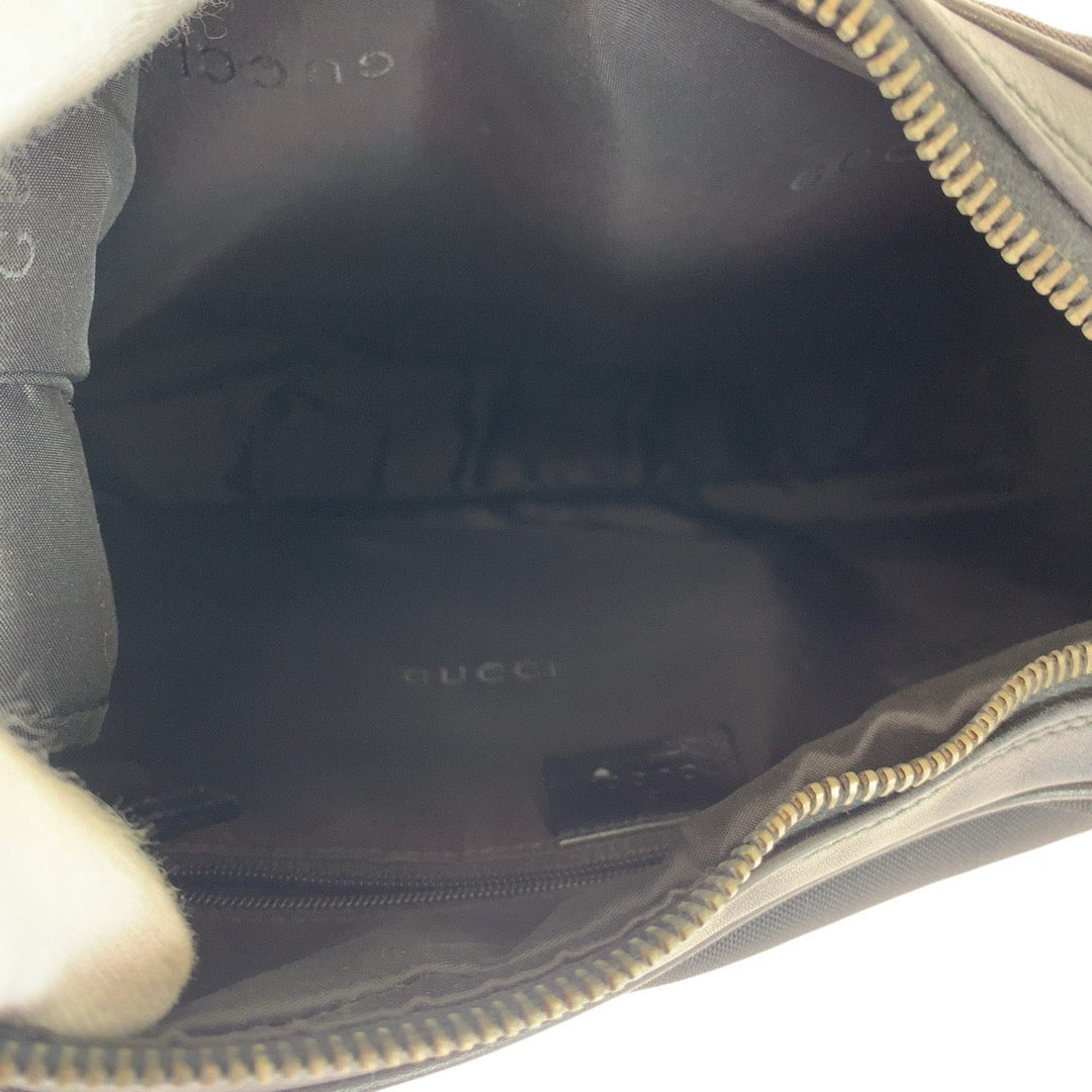 GUCCI Shoulder Bag 001 3315 Canvas, Leather BlackSilverMetal Shoulder Bag handbag Women Used Authentic