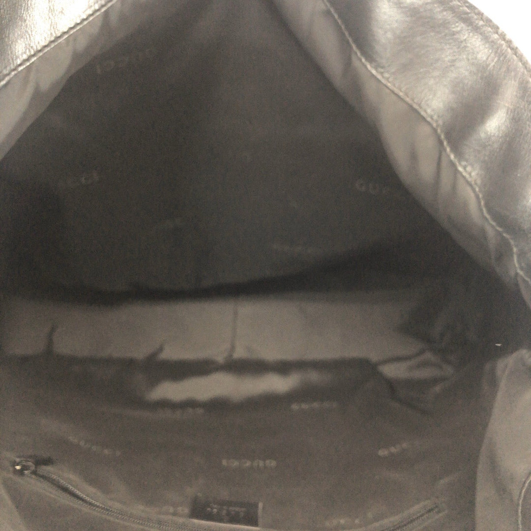 GUCCI Shoulder Bag 001 1577 leather BlackSilverMetal Shoulder Bag 2way Bamboo Women Used Authentic