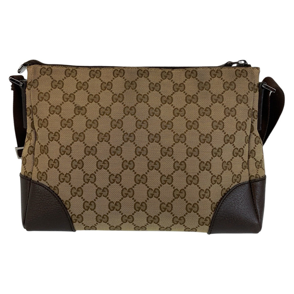 GUCCI Shoulder Bag 114273 GG canvas, leather Brown Crossbody Shoulder Bag Messenger Bag Women Used Authentic