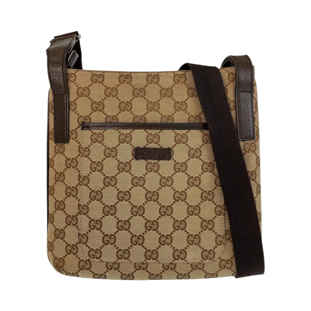 GUCCI Shoulder Bag 122793 GG canvas Brown beige Crossbody Shoulder Bag Messenger Bag Women Used Authentic