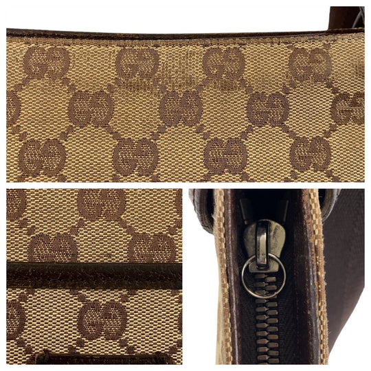 GUCCI Shoulder Bag 122793 GG canvas Brown beige Crossbody Shoulder Bag Messenger Bag Women Used Authentic