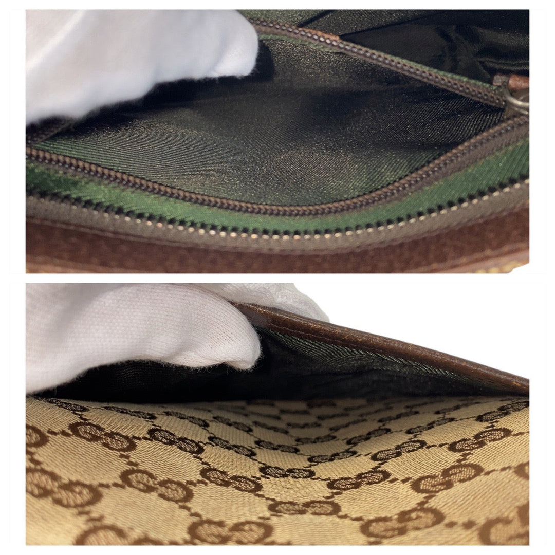 GUCCI Shoulder Bag 122793 GG canvas Brown beige Crossbody Shoulder Bag Messenger Bag Women Used Authentic