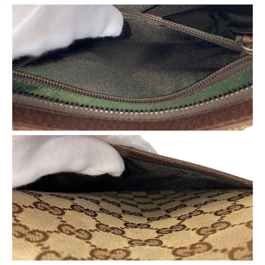 GUCCI Shoulder Bag 122793 GG canvas Brown beige Crossbody Shoulder Bag Messenger Bag Women Used Authentic