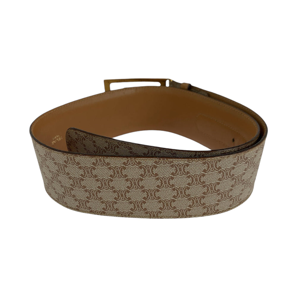 CELINE belt PVC, Leather Brown Macadam Hose carriage Women Used Authentic