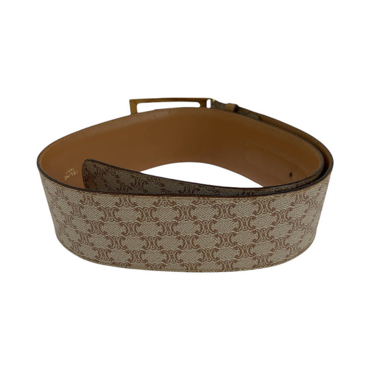 CELINE belt PVC, Leather Brown Macadam Hose carriage Women Used Authentic