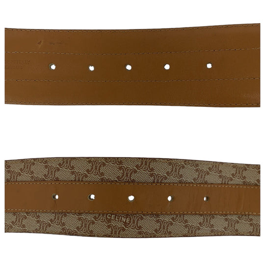 CELINE belt PVC, Leather Brown Macadam Hose carriage Women Used Authentic