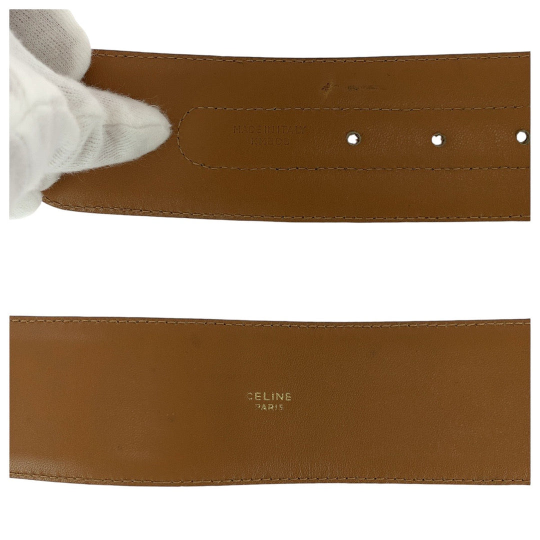 CELINE belt PVC, Leather Brown Macadam Hose carriage Women Used Authentic
