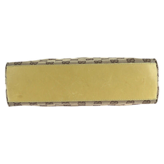 GUCCI Shoulder Bag 110291 GG canvas, leather Yellow Beige Gold Metal Jackie Women Used Authentic