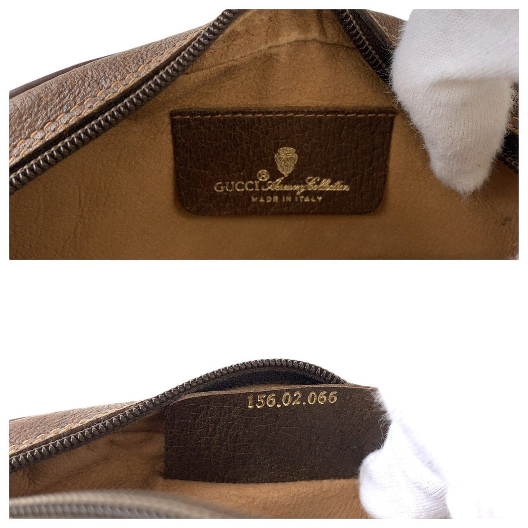 GUCCI Shoulder Bag 156 02 066 GG Supreme canvas, leather Brown Gold Metal Shoulder Bag pochette Old Gucci Women Used Authentic