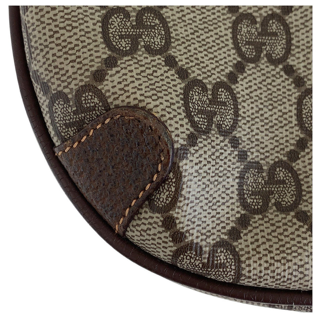 GUCCI Shoulder Bag 156 02 066 GG Supreme canvas, leather Brown Gold Metal Shoulder Bag pochette Old Gucci Women Used Authentic