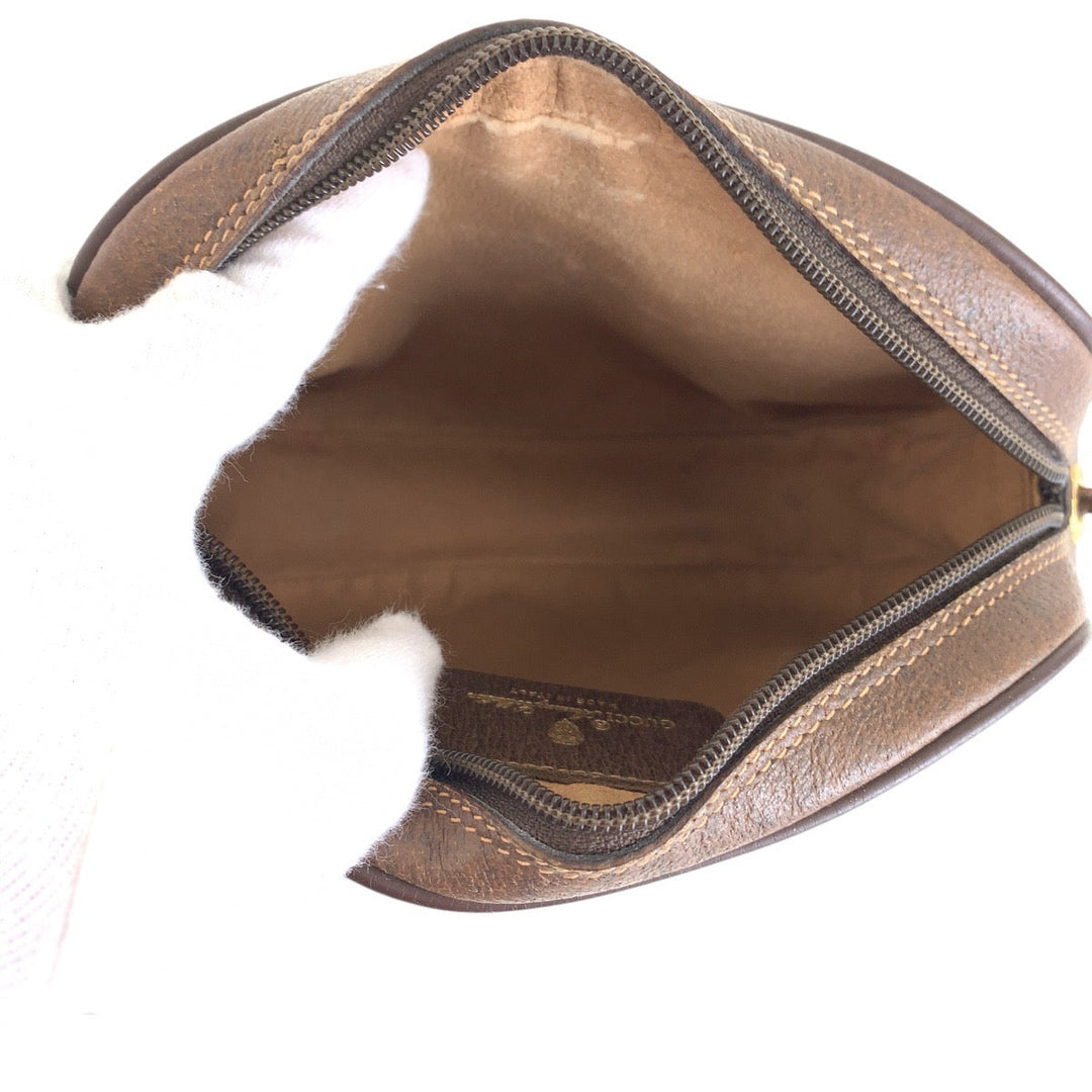 GUCCI Shoulder Bag 156 02 066 GG Supreme canvas, leather Brown Gold Metal Shoulder Bag pochette Old Gucci Women Used Authentic