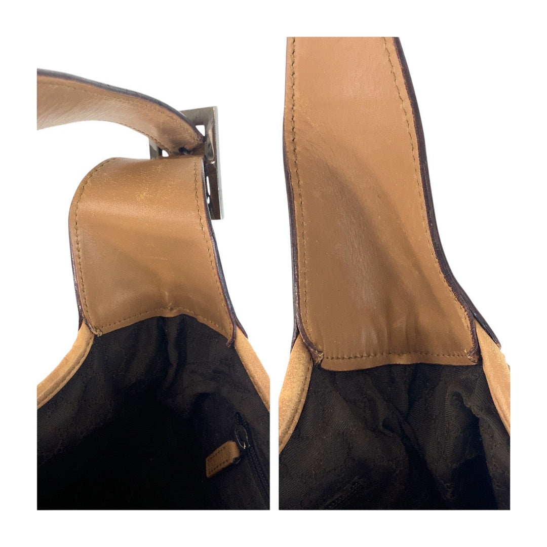 GUCCI Shoulder Bag 001.3306 2684 Suede Brown Multicolor SilverMetal Hobo Shoulder Bag Jackie Shelly Line Women Used Authentic