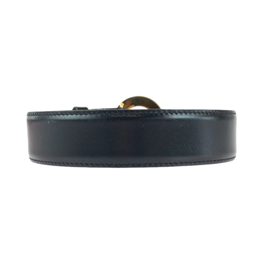 CELINE belt leather black Belt buckle Circle logo Women No Size (See Description) Used Authentic