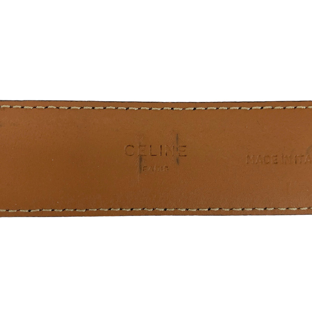 CELINE belt leather black Belt buckle Circle logo Women No Size (See Description) Used Authentic
