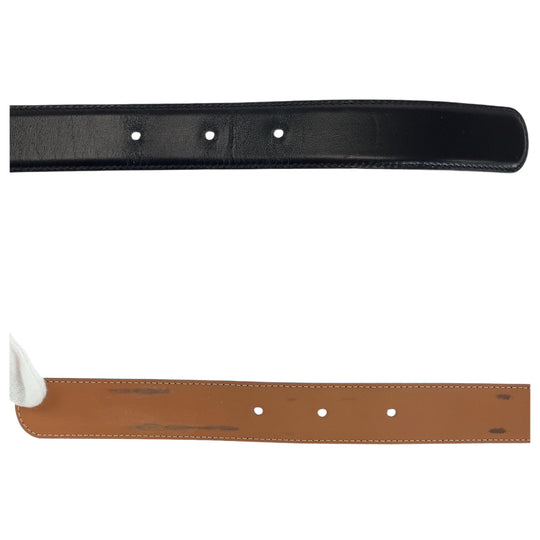 CELINE belt leather black Belt buckle Circle logo Women No Size (See Description) Used Authentic