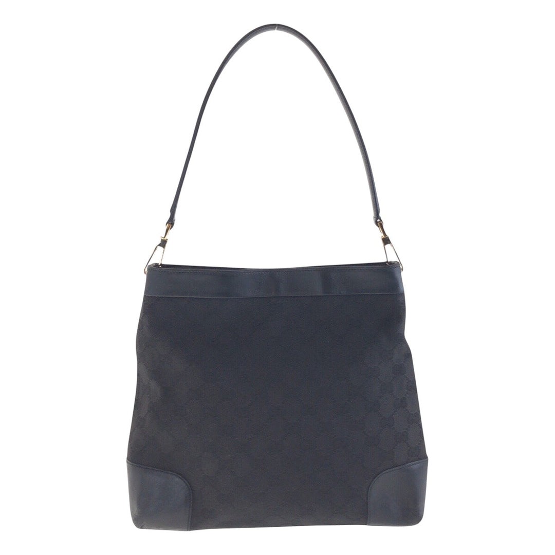 GUCCI Shoulder Bag 001 4231 2123 GG canvas, leather Black GoldMetal Shoulder Bag Women Used Authentic