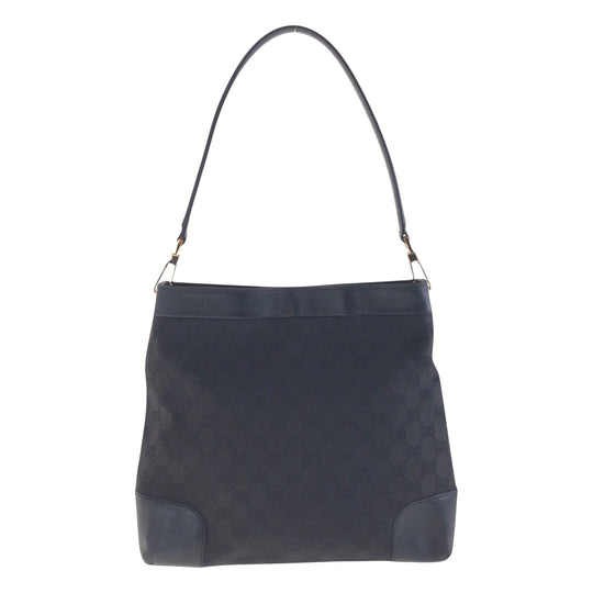 GUCCI Shoulder Bag 001 4231 2123 GG canvas, leather Black GoldMetal Shoulder Bag Women Used Authentic
