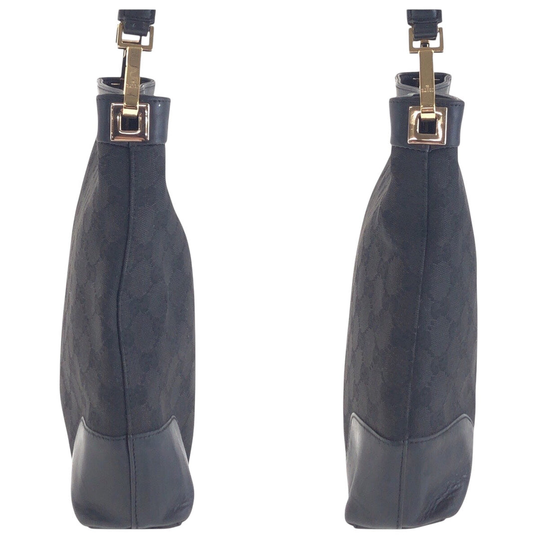 GUCCI Shoulder Bag 001 4231 2123 GG canvas, leather Black GoldMetal Shoulder Bag Women Used Authentic