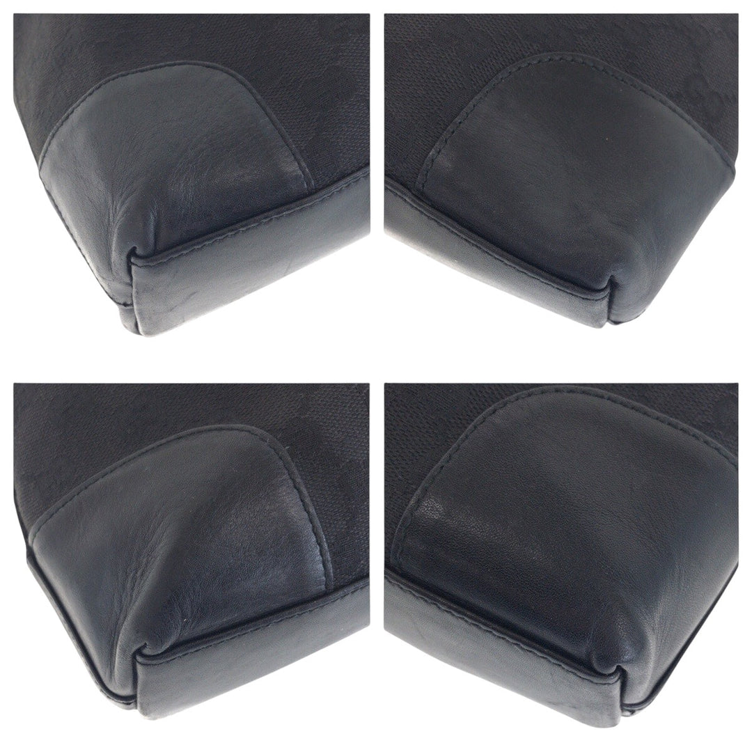 GUCCI Shoulder Bag 001 4231 2123 GG canvas, leather Black GoldMetal Shoulder Bag Women Used Authentic