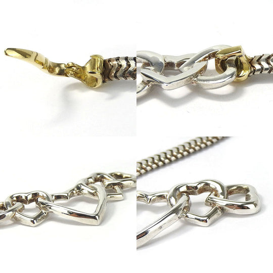 TIFFANY&Co. Necklace Silver925, K18 Yellow Gold Silver heart Women Used Authentic