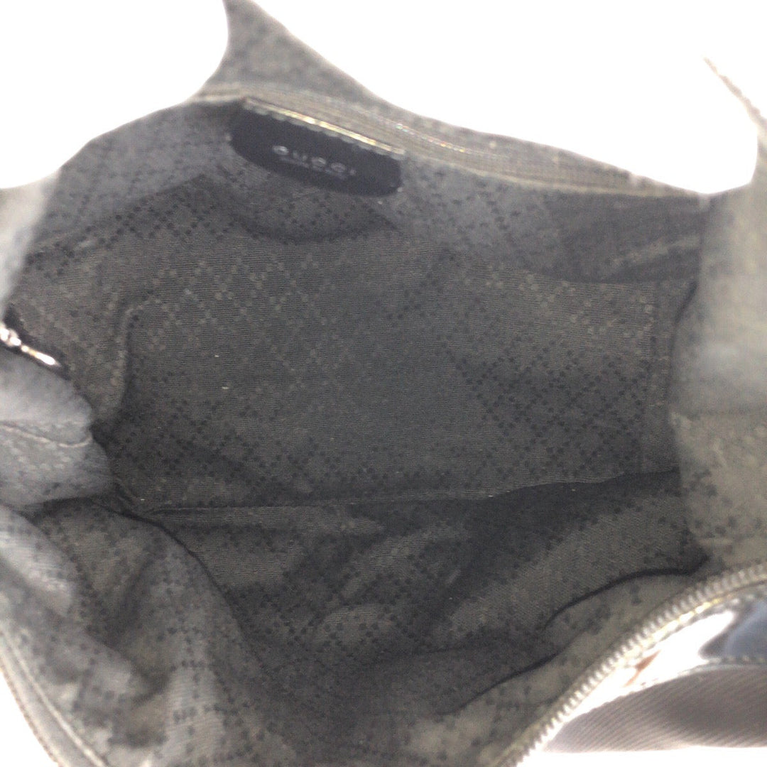 GUCCI Shoulder Bag 000 2855 0531 5 Canvas, Leather Black SilverMetal Shoulder Bag Hobo Bamboo Women Used Authentic