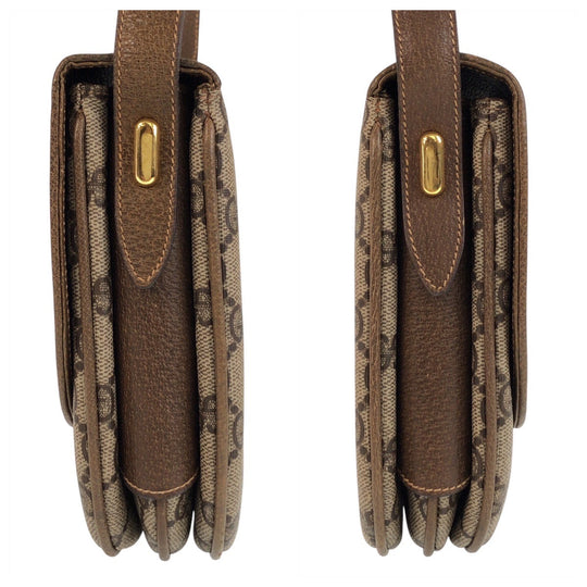 GUCCI Shoulder Bag 001 406 1780 GG Supreme canvas, leather Brown Gold Metal Crossbody Shoulder Bag Messenger Bag Old Gucci Women Used Authentic