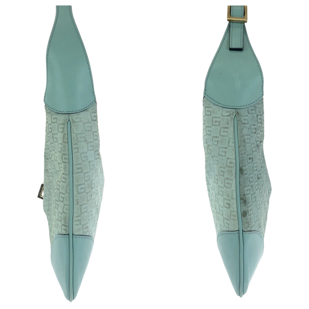 GUCCI Shoulder Bag 001 4057 GG canvas Blue GoldMetal Shoulder Bag Hobo Jackie Women Used Authentic