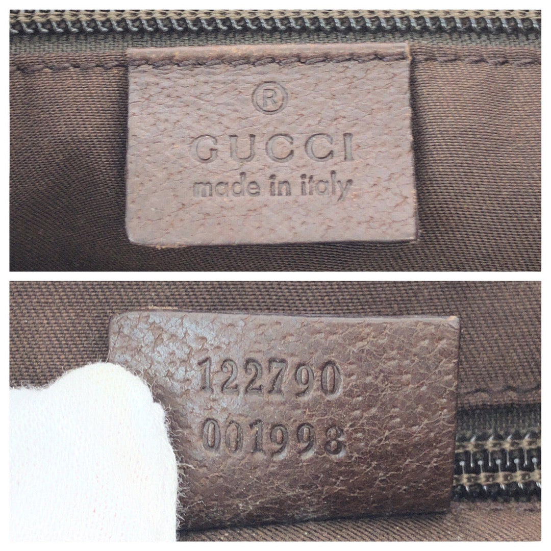 GUCCI Shoulder Bag 122790 GG canvas, leather Brown Brown Pochette Women Used Authentic
