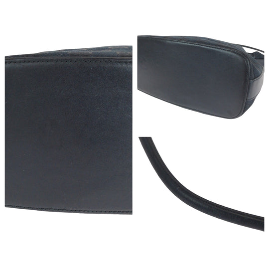 GUCCI Shoulder Bag 001 3814 GG canvas Black SilverMetal Hobo Shoulder Bag Women Used Authentic